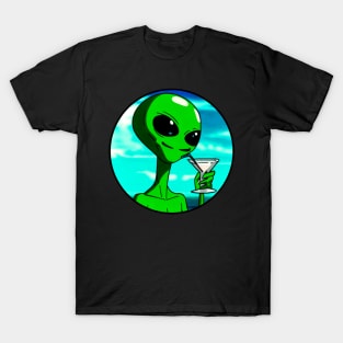 alien with cocktail T-Shirt